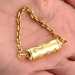 A mid 20th century 18ct gold key fob,