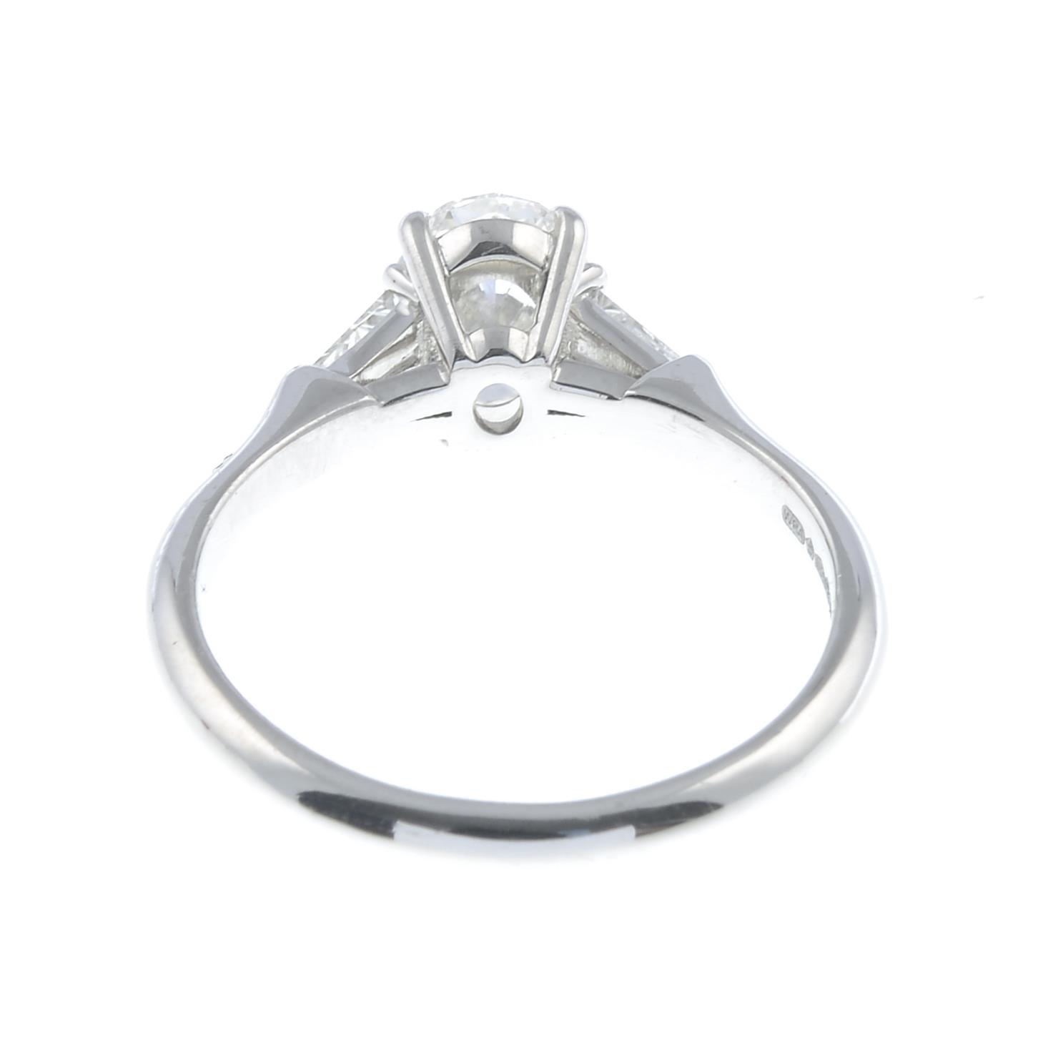 A platinum oval-shape diamond single-stone ring, - Image 5 of 5