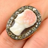An agate cameo ring,