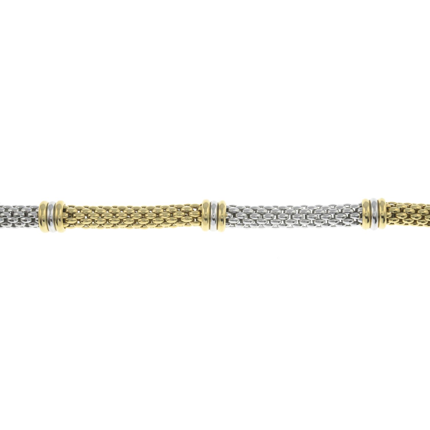 A bi-colour bracelet, by Fope.Italian marks, stamped 750.Length 19cms. - Image 2 of 4