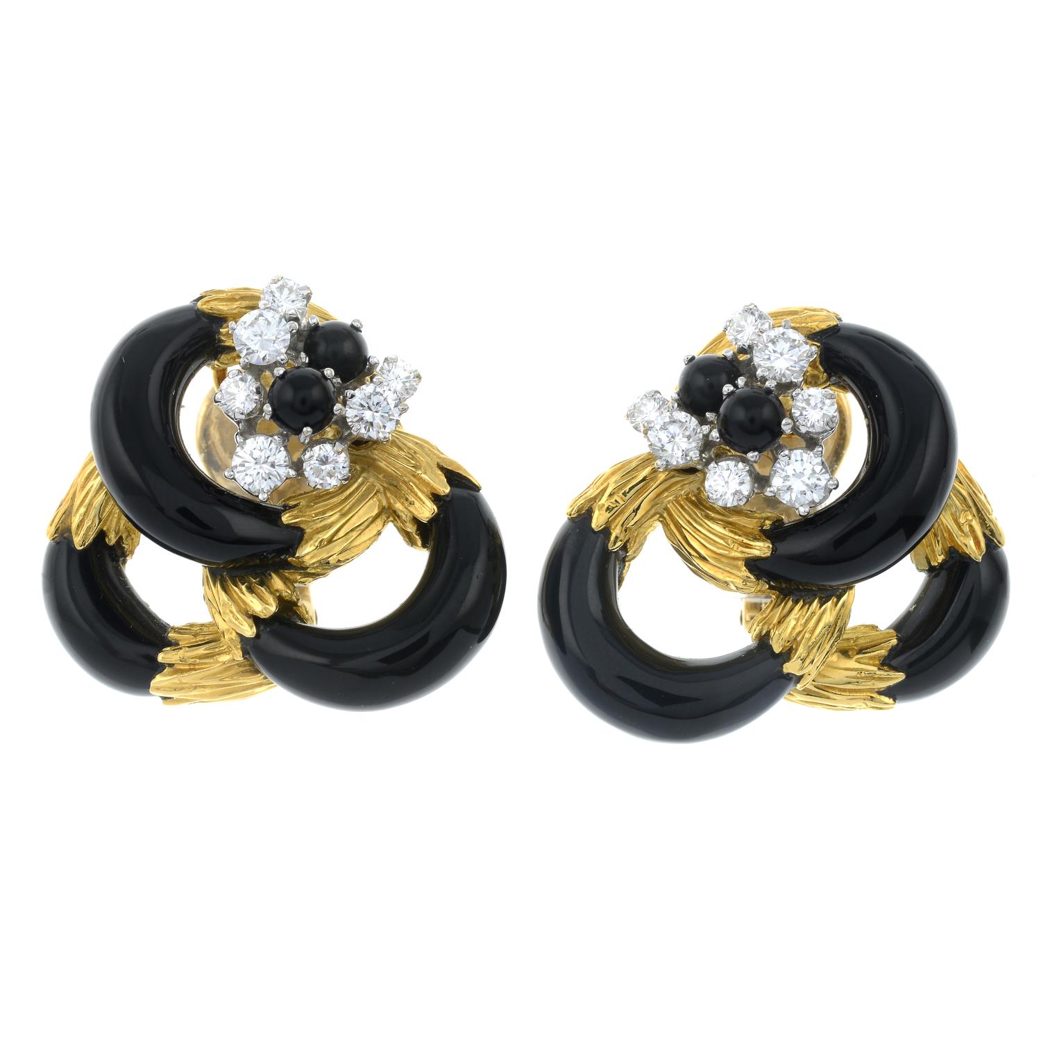 A suite of onyx and diamond jewellery, - Image 5 of 6