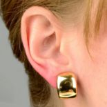 A pair of 18ct gold half-hoop earrings, by Cartier.