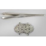 A pair of Edwardian plain silver glove stretchers,