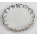 A late Victorian small silver salver,