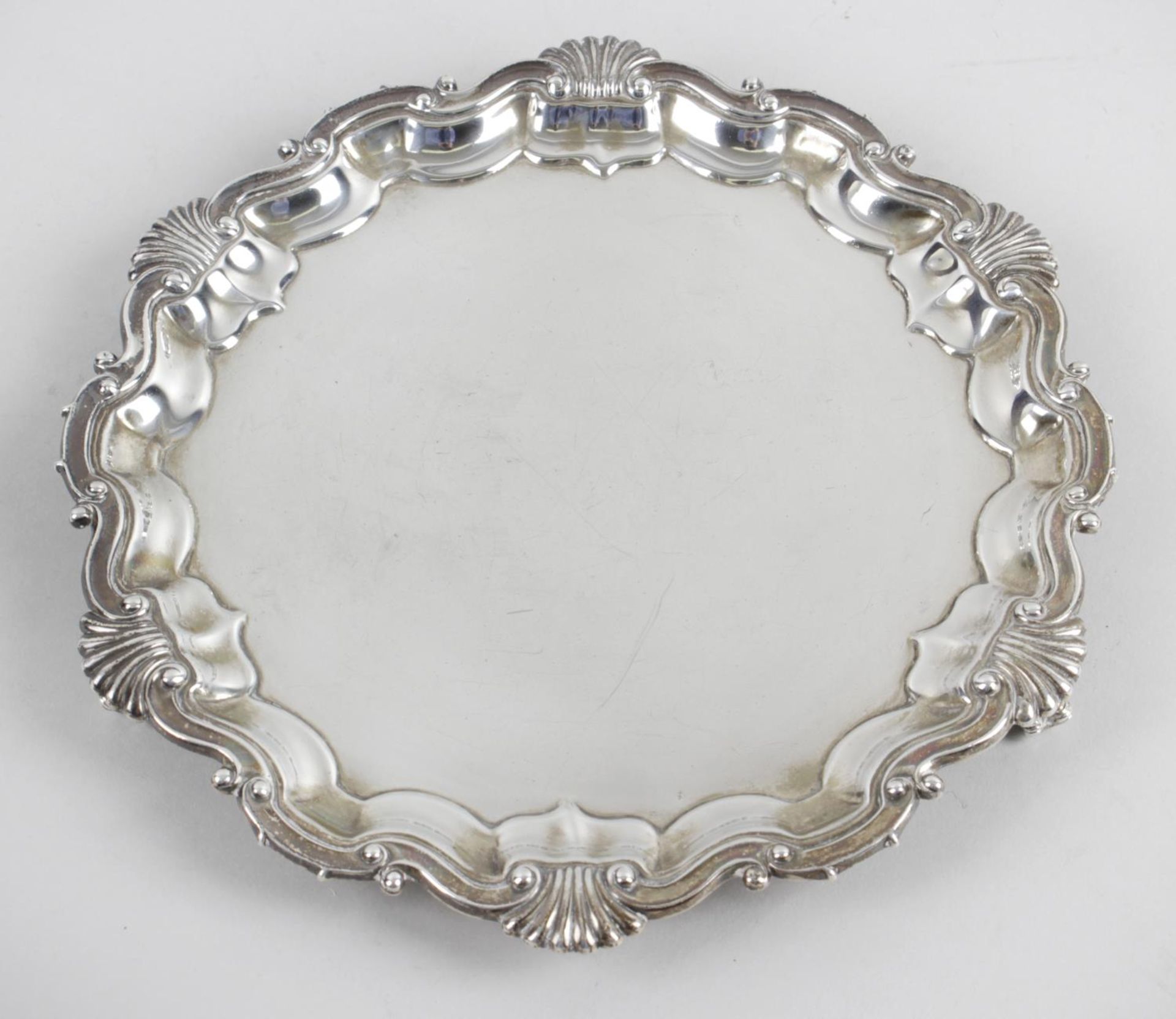 A late Victorian small silver salver,