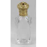 A French gold mounted and glass scent bottle,