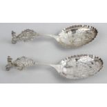 Two similar late 19th century silver import spoons,