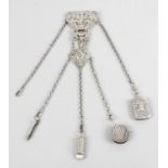 A Victorian silver chatelaine,