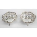 A pair of George V silver bonbon dishes,