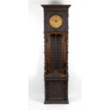 An unusual stained wooden cased longcase clock,