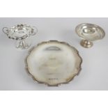 A 1930's silver tazza dish,