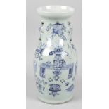 A late 19th century Chinese blue and white vase,