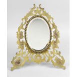 A Victorian gilt metal dressing table mirror,