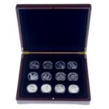 Elizabeth II, a set of twenty-four sterling silver commemorative Crownsize coins,