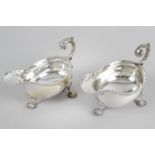 A pair of early Edwardian silver sauce boats,