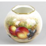A Royal Worcester bone china vase of globular form,