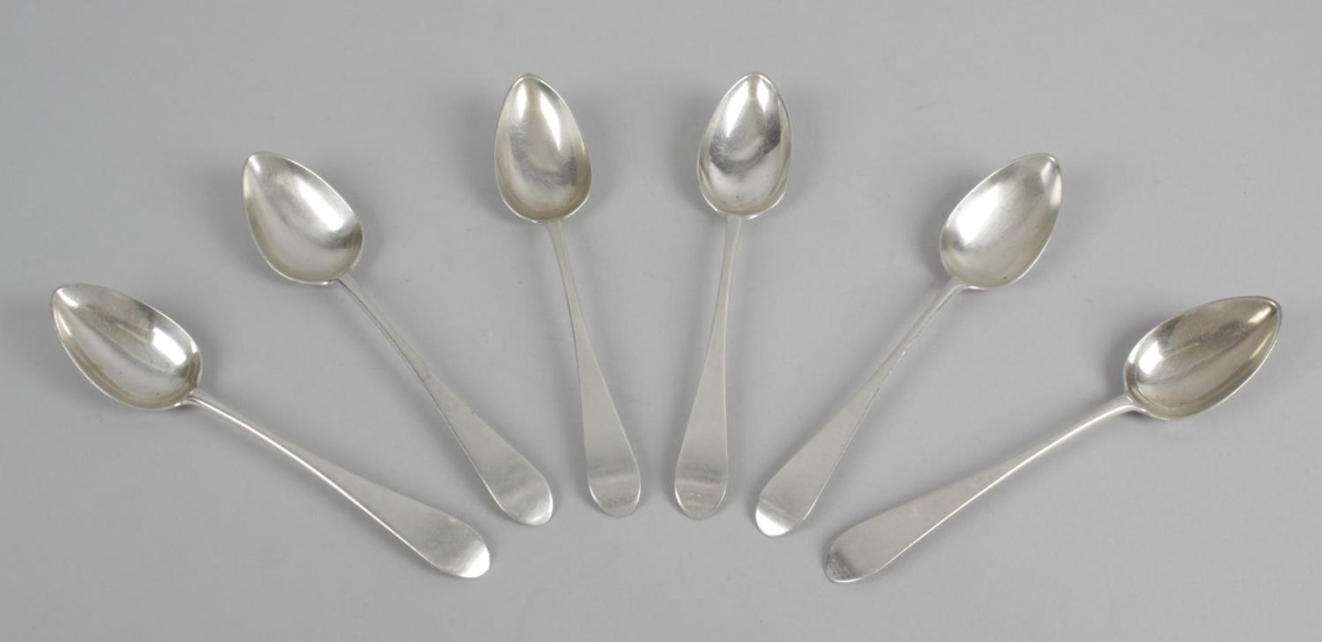 A set of six George III Scottish silver table spoons, - Bild 3 aus 4