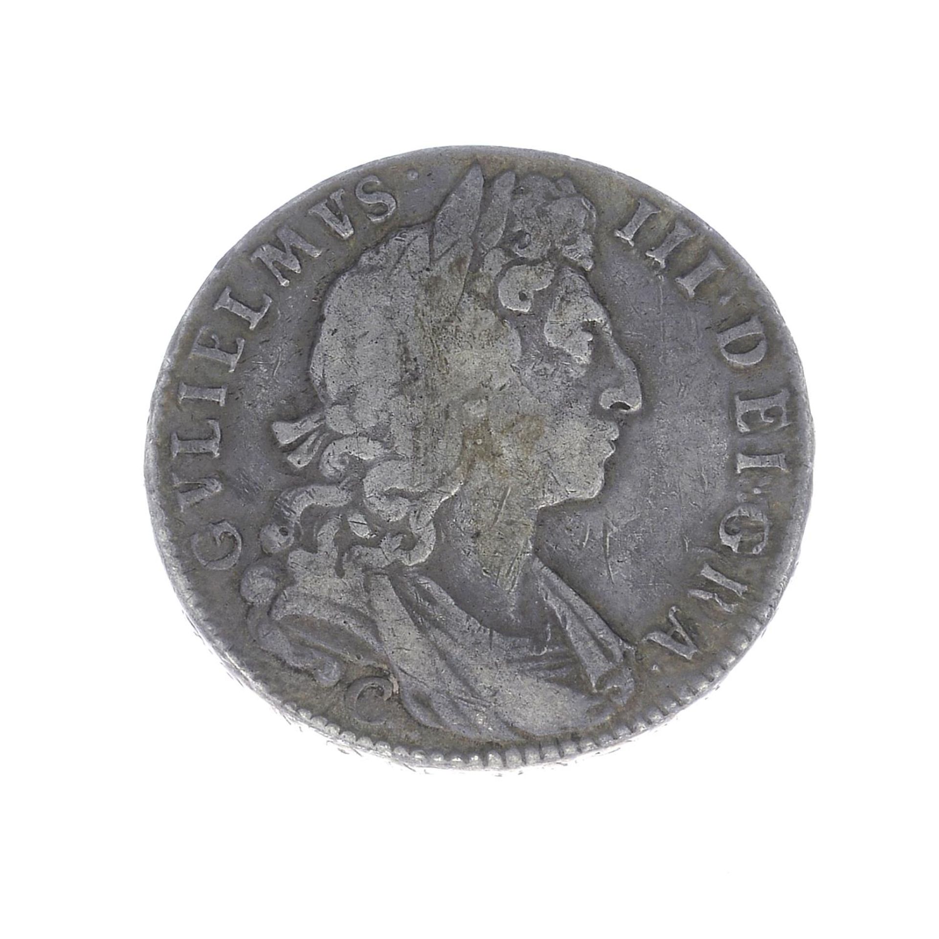 William III, Halfcrown 1697C (Chester mint), regnal year NONO (S 3489).