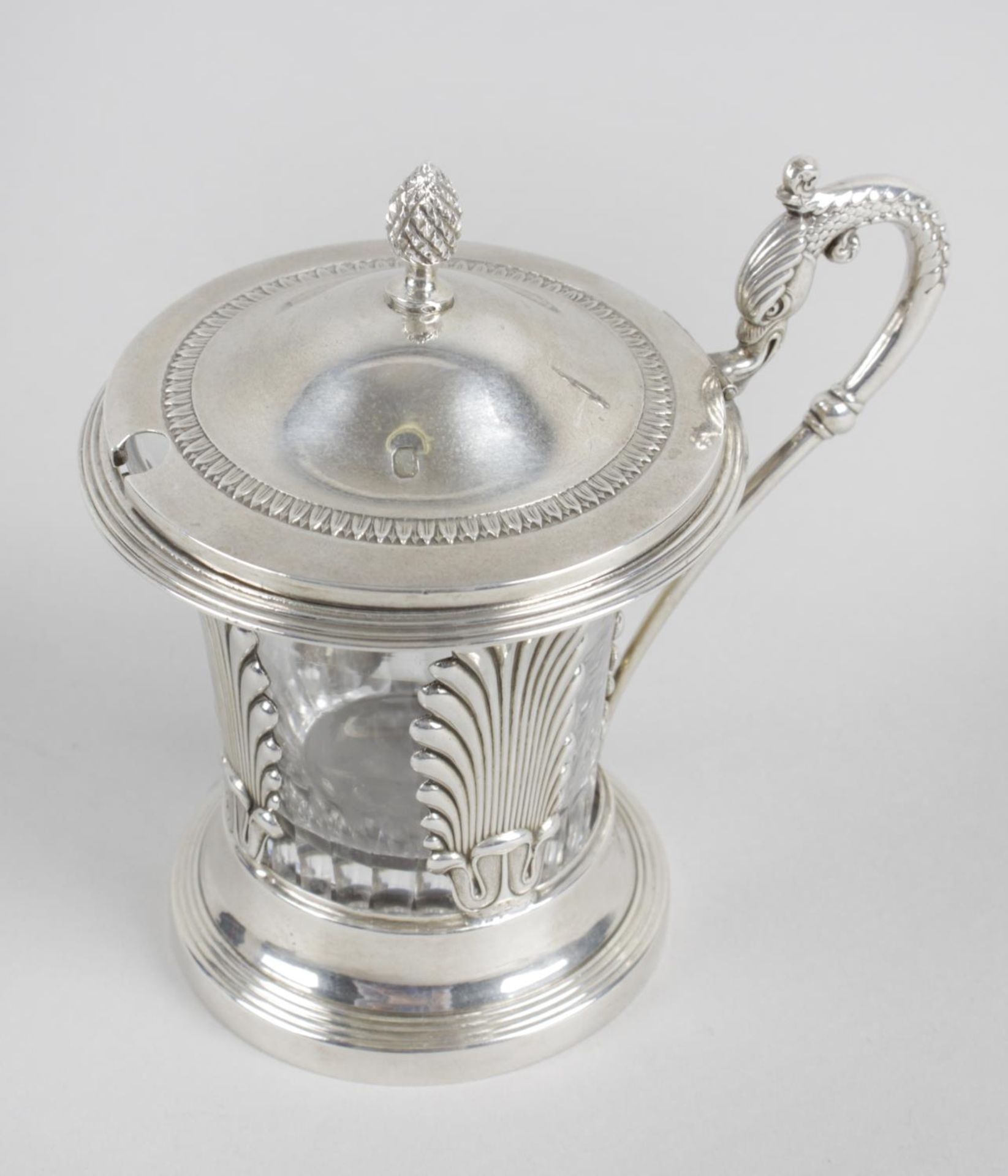 A 19th century French silver mustard pot,