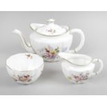 A Royal Crown Derby bone china Derby Posies pattern teapot and cover,