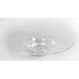 Four clear glass shallow bowls,