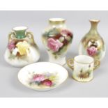 Three Royal Worcester bone china vases,
