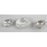 A pair of late Victorian silver small quaich bowls,