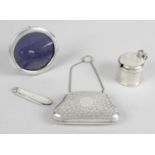 A group of assorted small silver items,