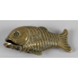 A 19th century novelty base metal vesta case modelled as a fish,