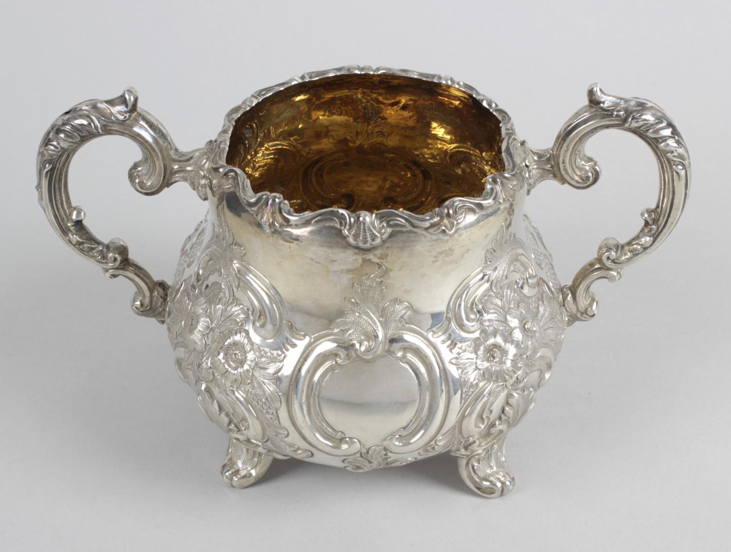 A Victorian silver sugar bowl,