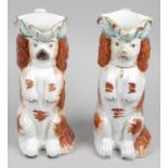 A pair of Victorian Staffordshire pottery flatback figures,
