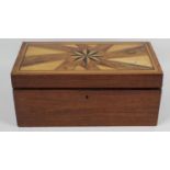 A 19th century mahogany work box,