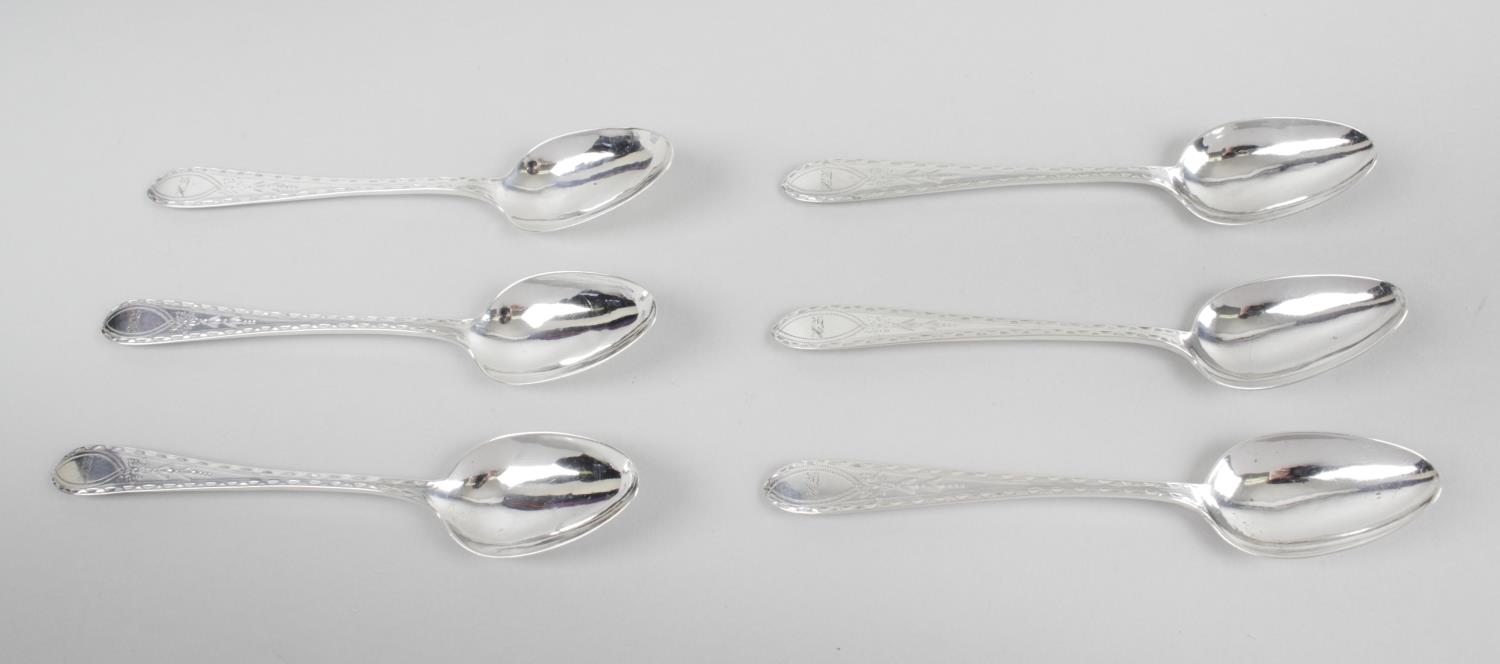 A set of six teaspoons, - Image 5 of 5