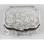 A late 19th century continental silver box,