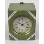 A late 19th century British United Clock Company brass cased desk clock,