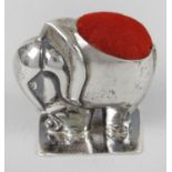 A modern silver pin cushion modelled as an elephant,