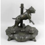 A 19th century cast metal desk stand,
