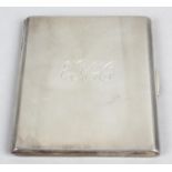 A 1930's silver cigarette case,