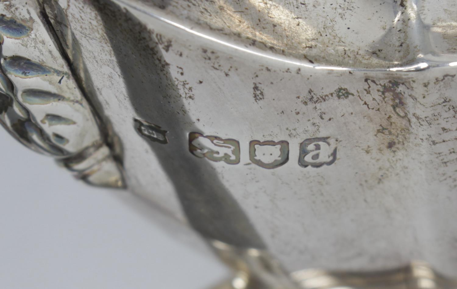 A late Victorian silver matched bachelor three piece tea service, - Image 3 of 4