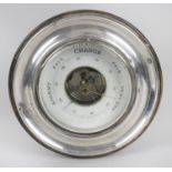 A silver mounted desk barometer,