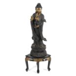 A large bronze study of Guan Yin,