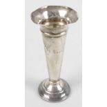 A George V silver bud vase,