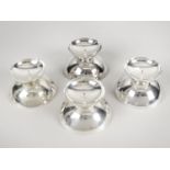 A set of four modern silver combination bowl and pricket candlesticks,