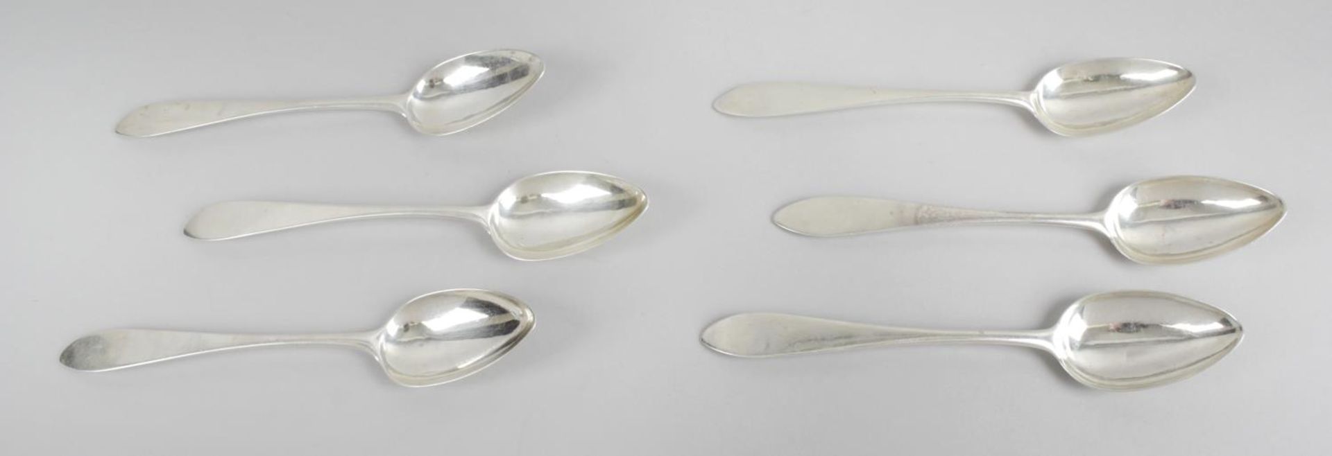 A set of six George III Scottish silver table spoons,