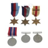 WWII, six assorted medals comprising 1939-45 Star (2),