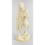 A 19th century carved ivory okimono,