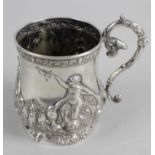 An Edwardian silver mug,