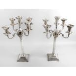A modern pair of large silver candelabra by Asprey,