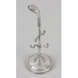 An Edwardian silver ring stand,