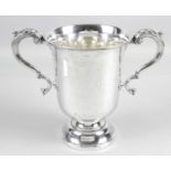 A mid-twentieth century silver twin-handled trophy,